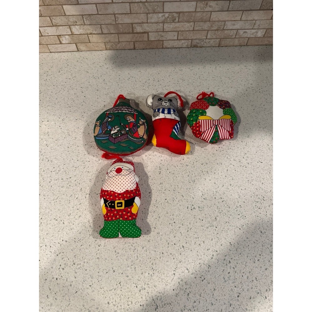 Vintage Handmade Double Sided Plush ornaments g1